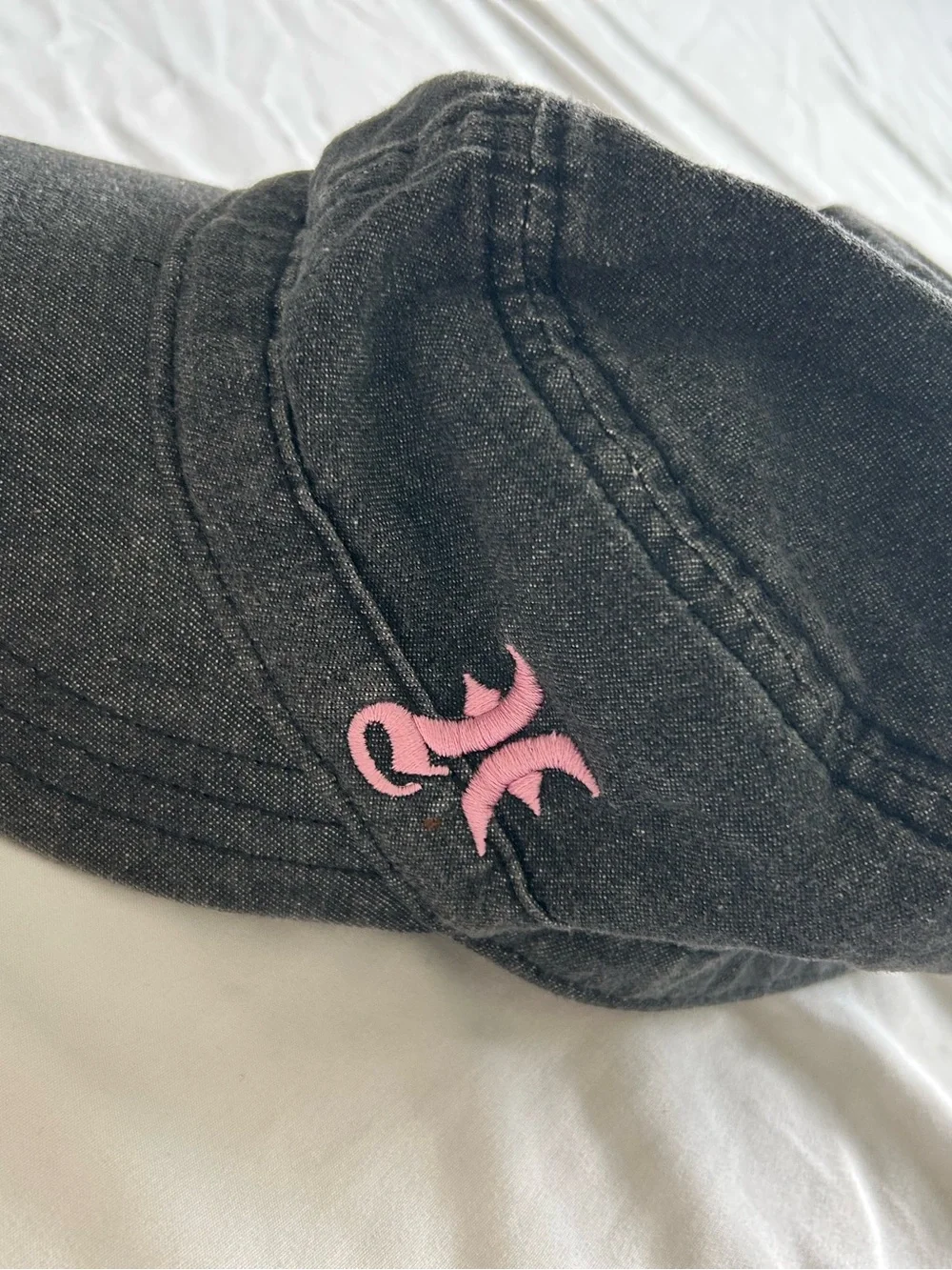 Y2K 2006 Hurley Black 100% Cotton Cadet Cap with Pink Logo